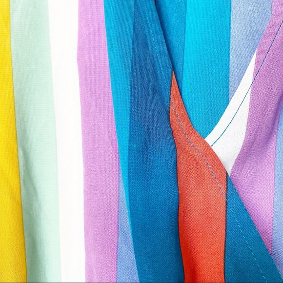 All In Favor Multi Stripe Surplice Dress Size Medium - Picture 6 of 11